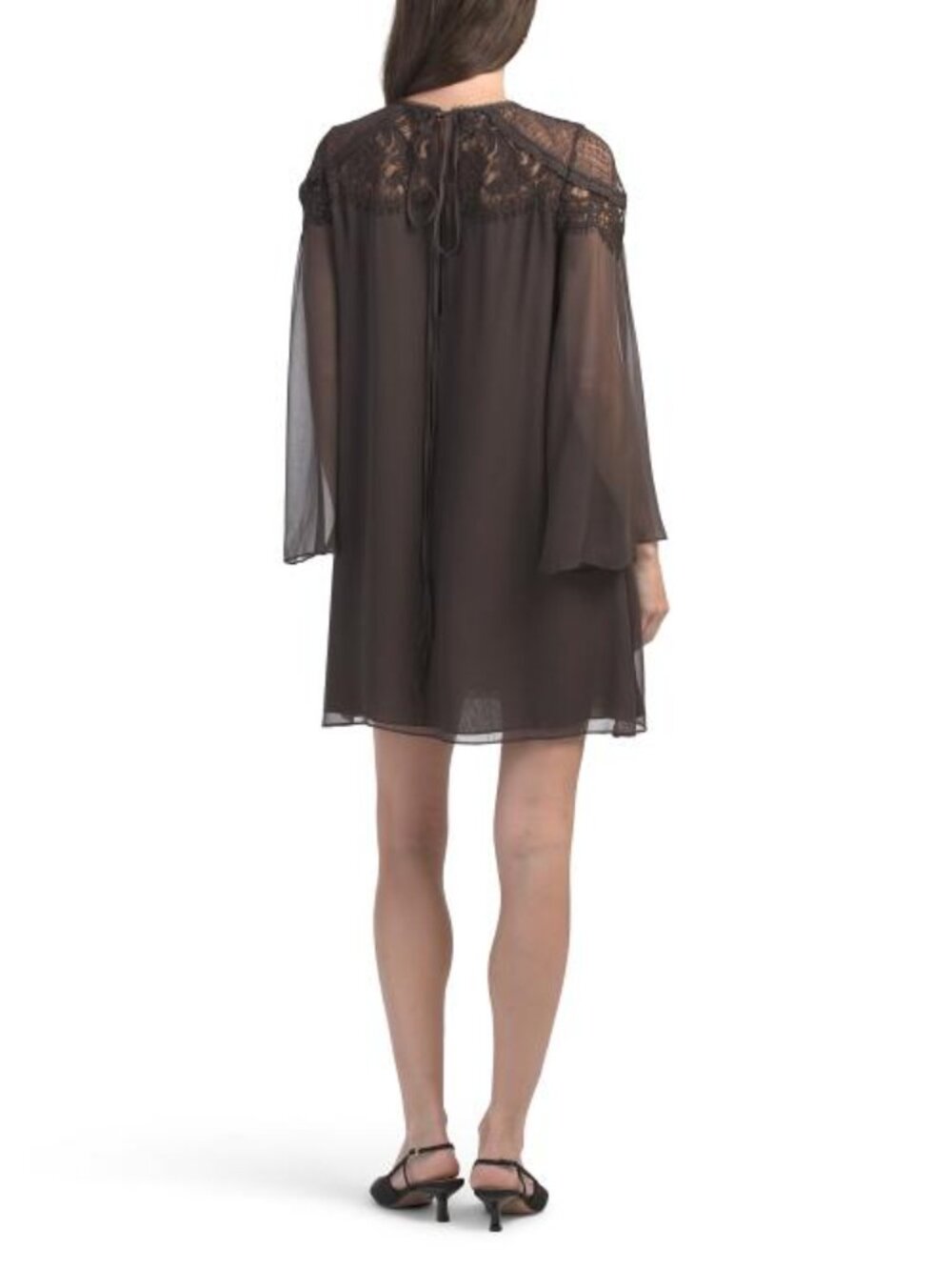 REBECCA TAYLOR Silk Chiffon Long Sleeve Mini Dress - Picture 2 of 5